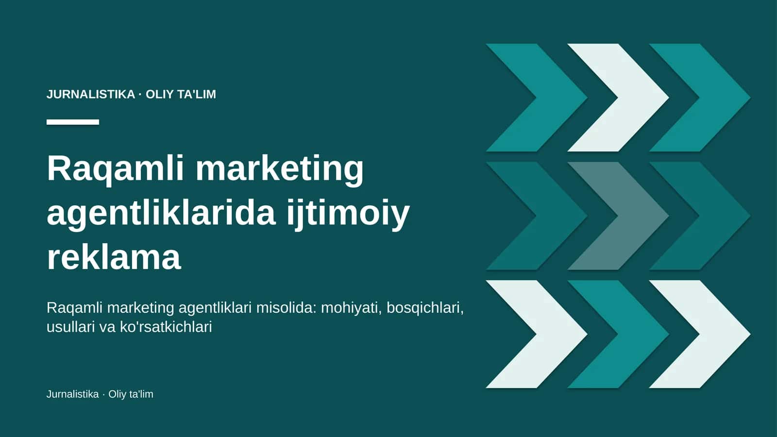 Raqamli marketing agentliklarida ijtimoiy reklama
