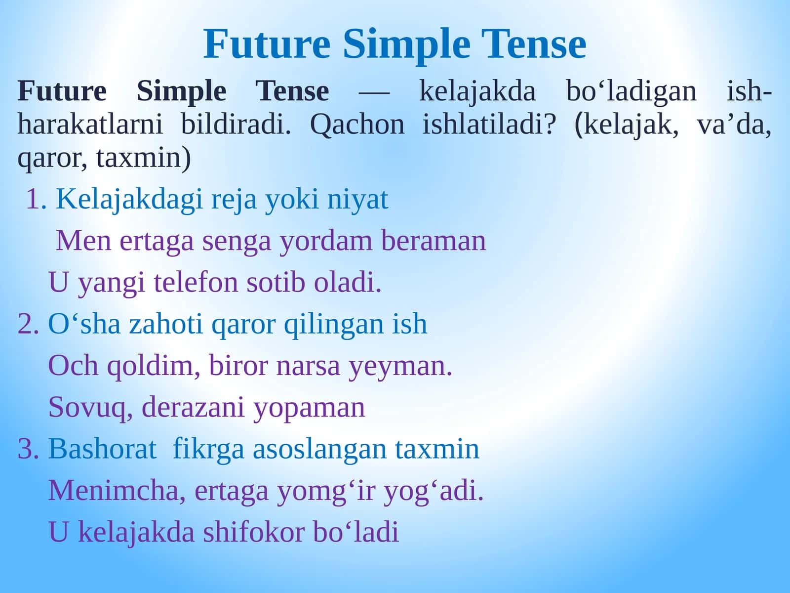 Future Simple Tense