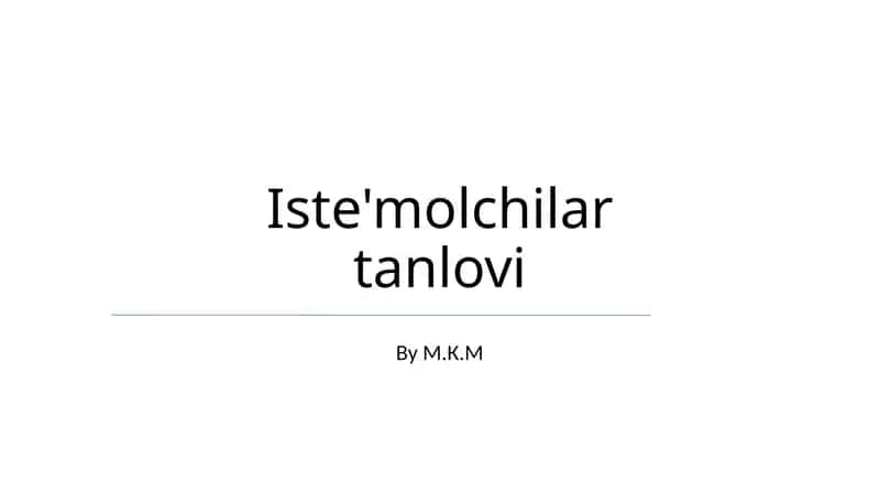 Iste'molchilar tanlovi