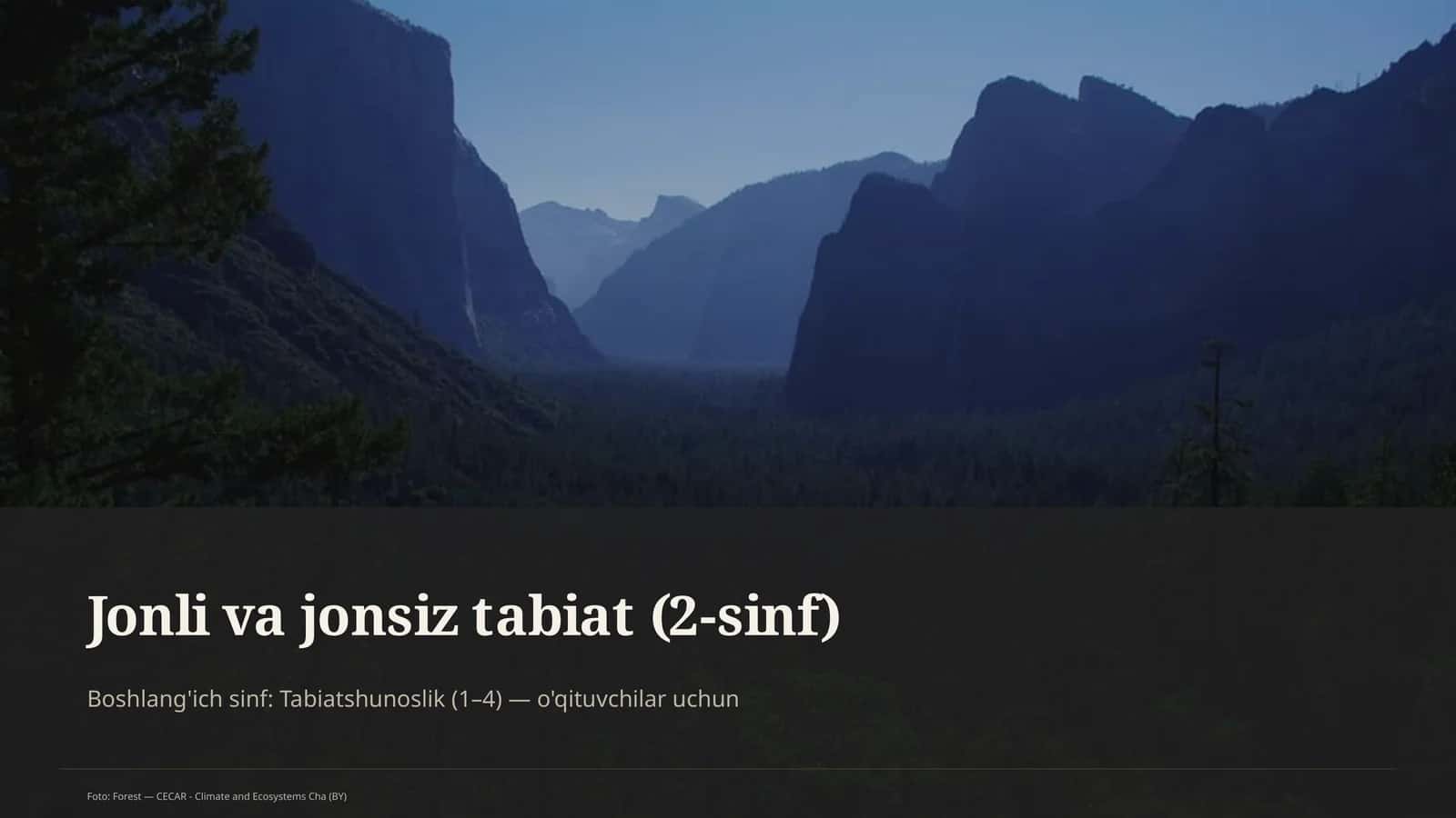 Jonli va jonsiz tabiat (2-sinf)