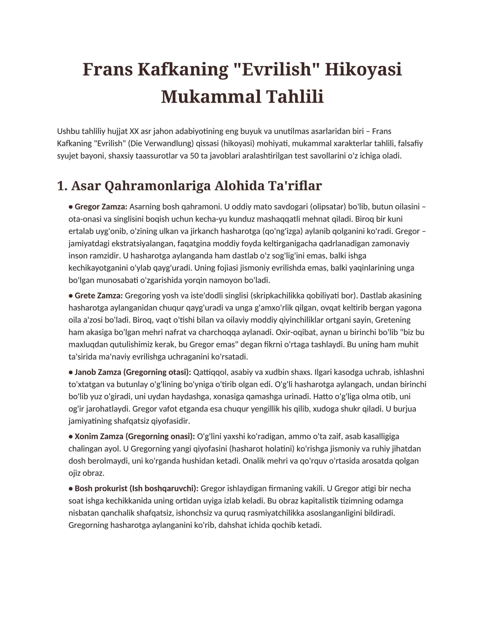 Evrilish Hikoyasi Mukammal Tahlili
