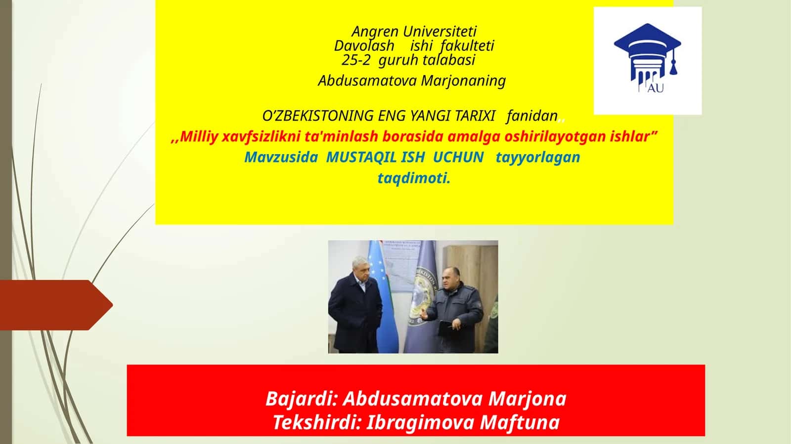 O’ZBEKISTONING ENG YANGI TARIXIfanidan