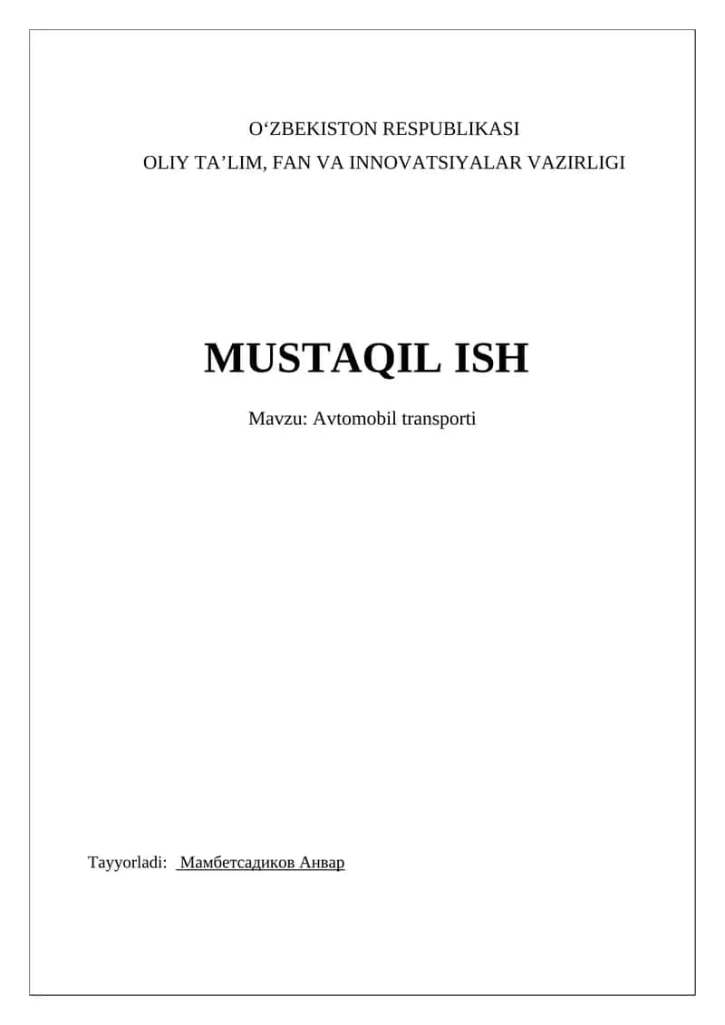 Avtomobil transporti