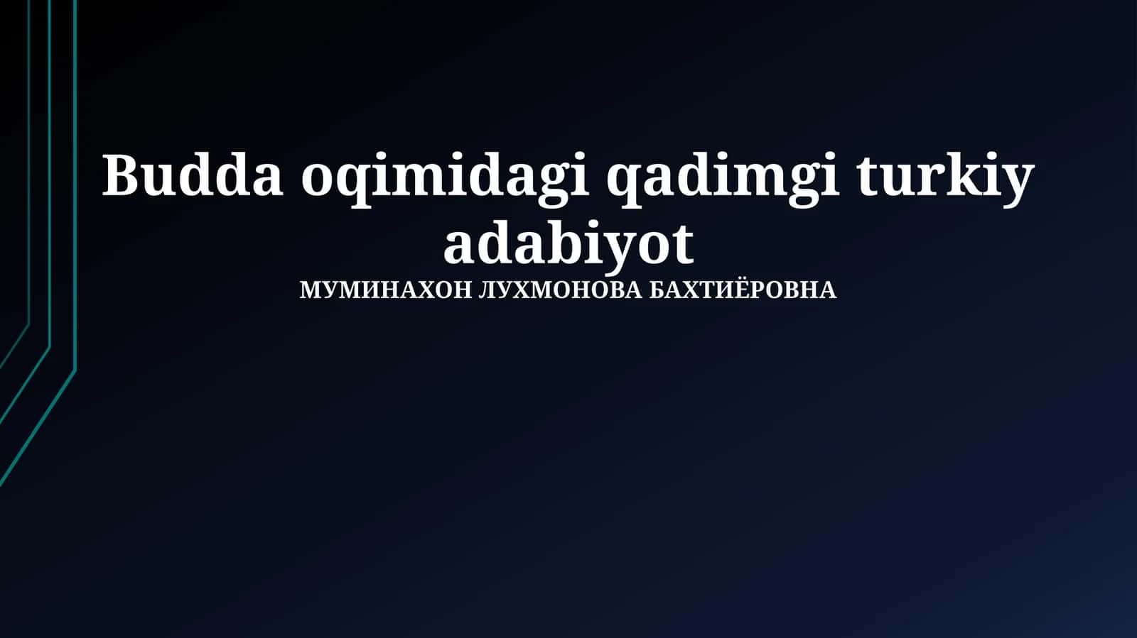 Budda oqimidagi qadimgi turkiy adabiyot