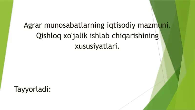 Qishloq xo'jaligi