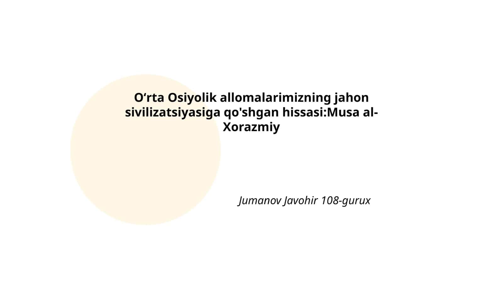 Musa al-Xorazmiy