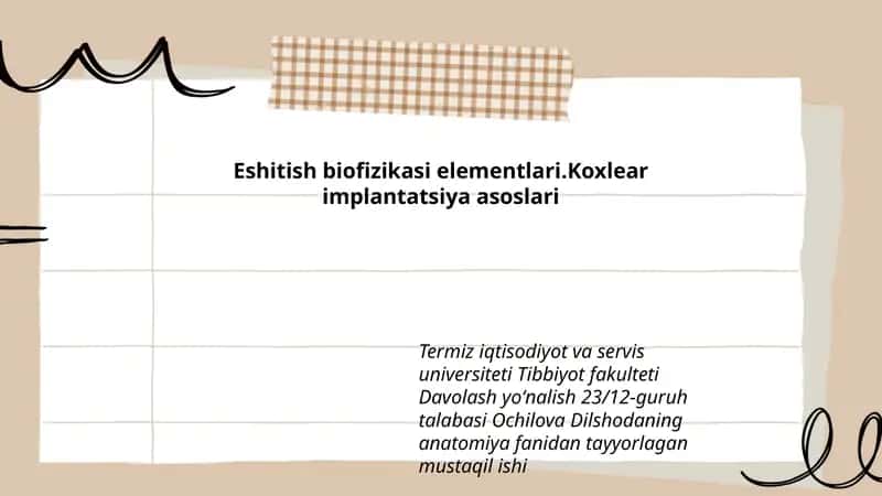 Koxlear implantatsiya asoslari
