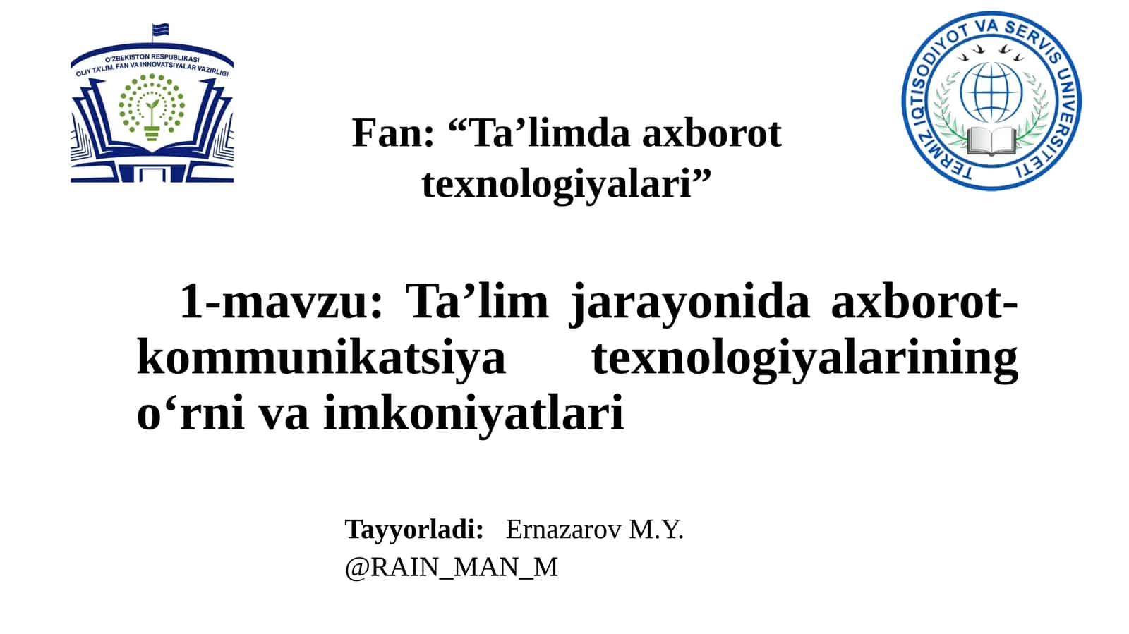 Ta'limda axborot texnologiyalari