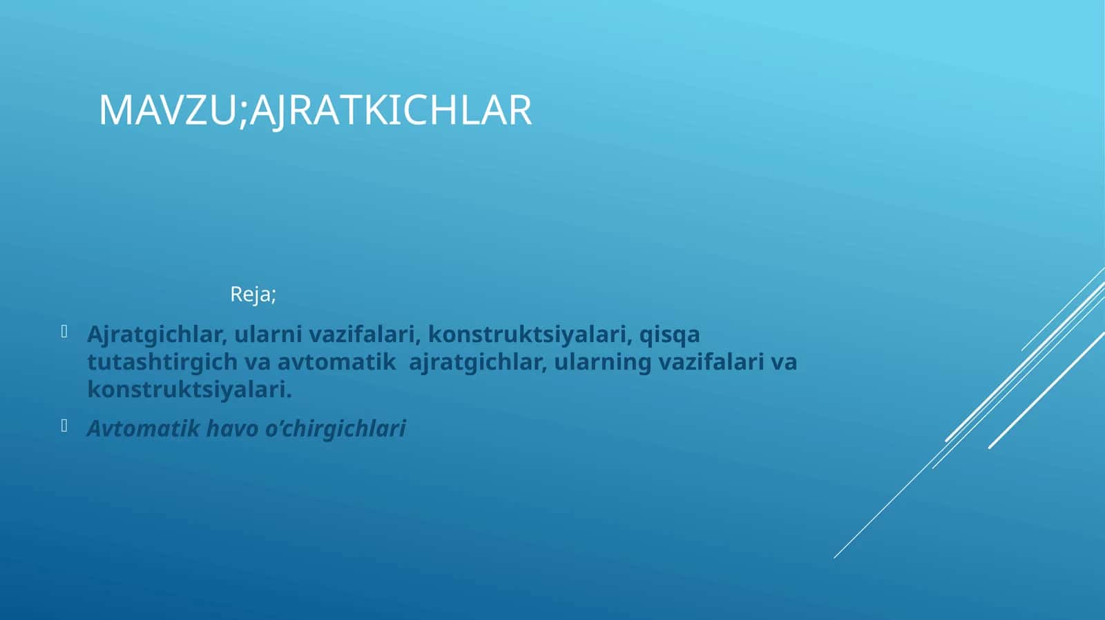 Ajratk ichl ar