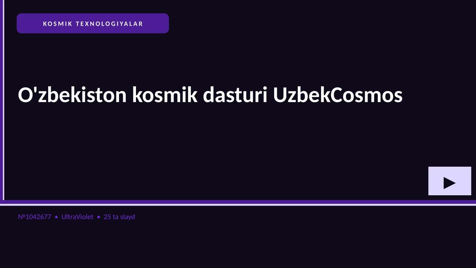 O'zbekiston kosmik dasturi UzbekCosmos