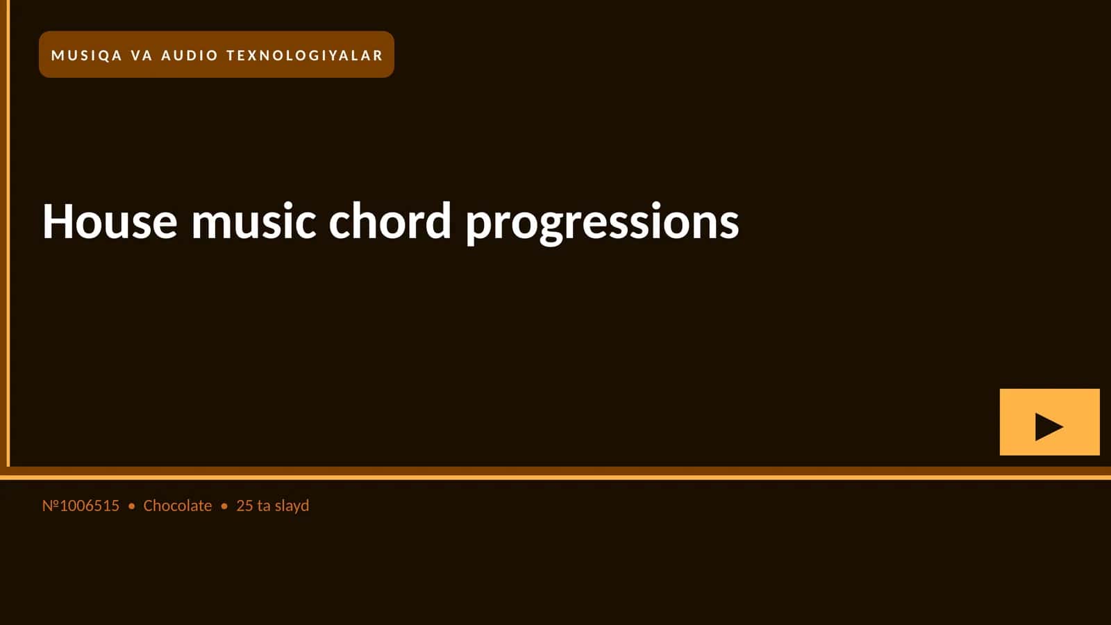 House music chord progressions