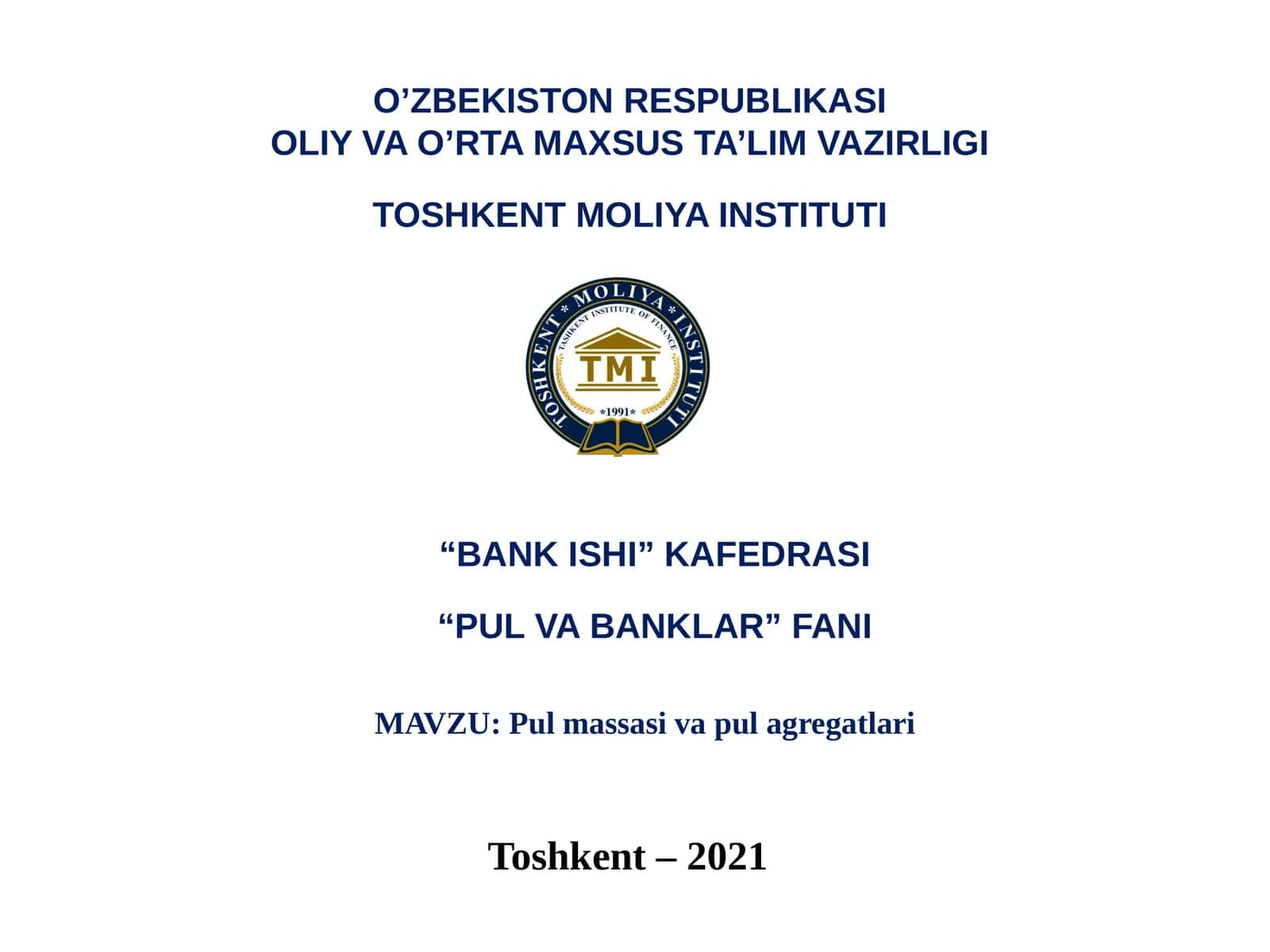 Pul massasi va pul agregatlari