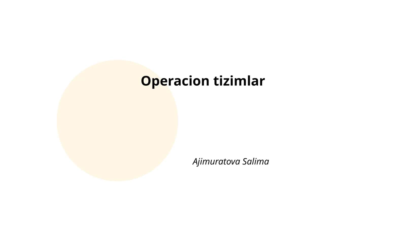 Operatsion tizimlar