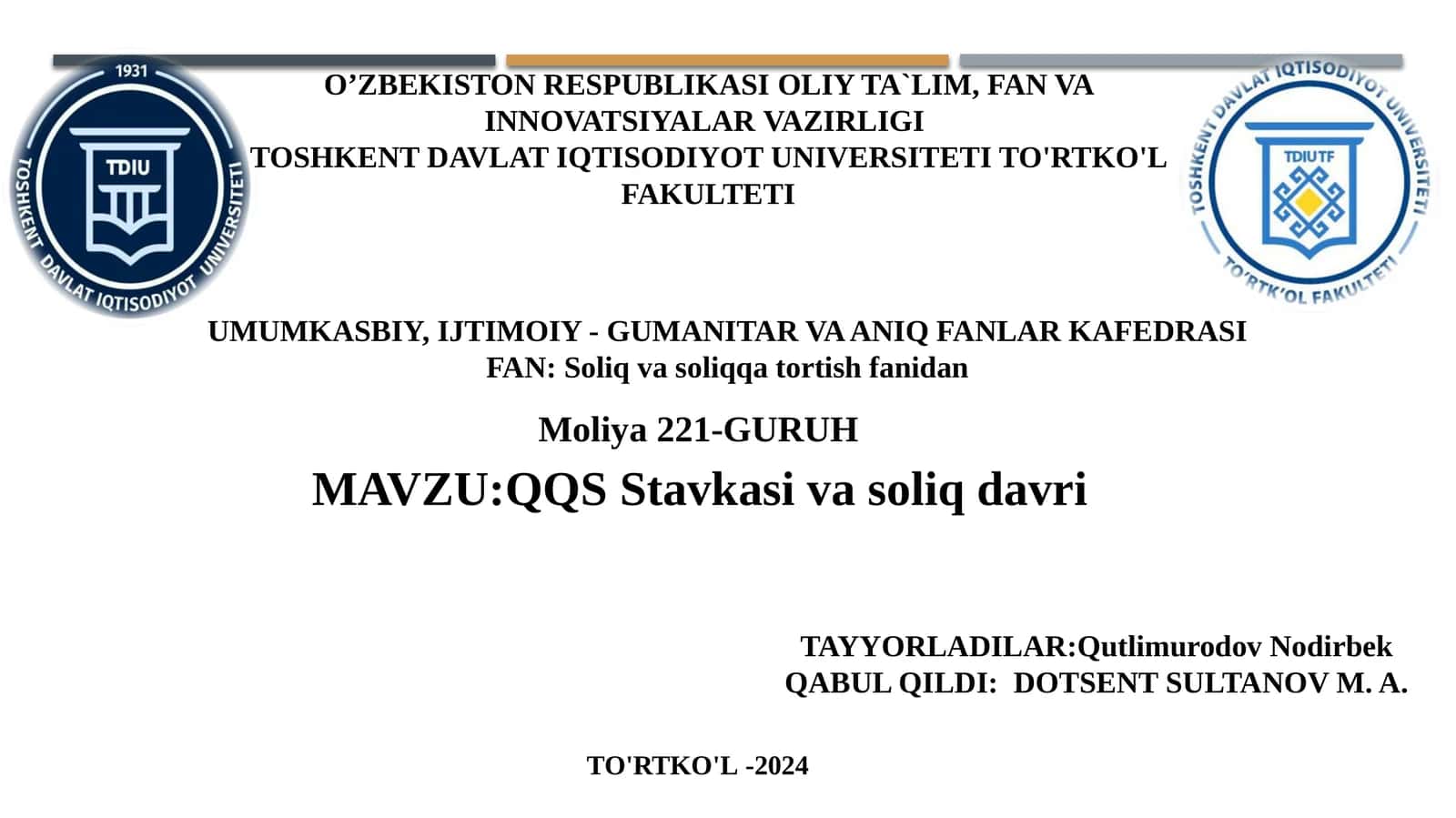 QQS Stavkasivasoliq davri