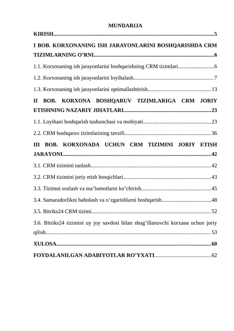 Korxona boshqaruvi uchun CRM tizimini joriy qilish