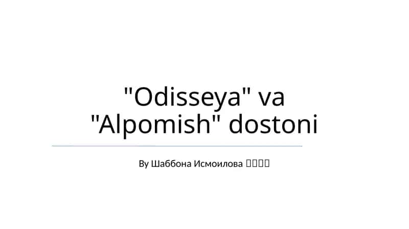 "Odisseya" va "Alpomish" dostoni