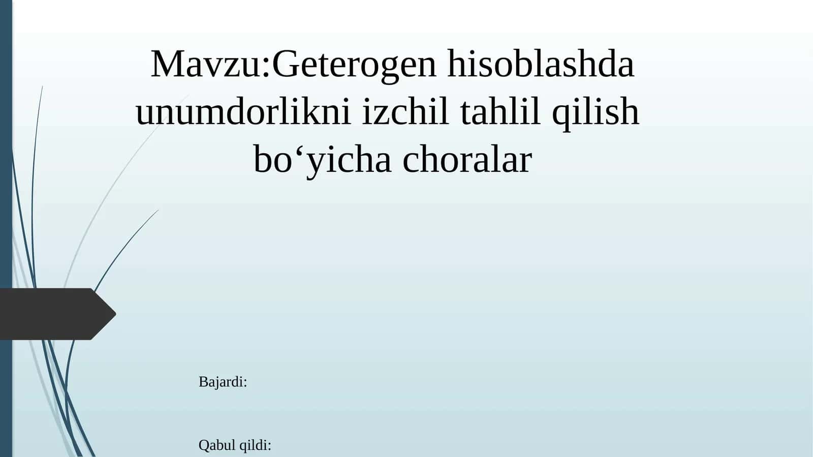 Geterogen hisoblashda unumdorlikni izchil tahlil qilish bo'yicha choralar