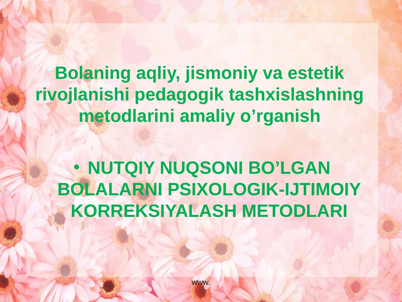 Nutqiy nuqsoni bo’lgan bolalarni psixologik-ijtimoiy korrеksiya