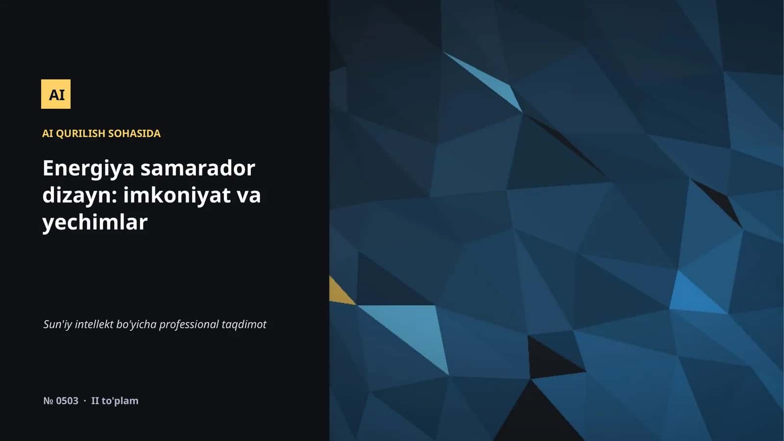 Sun'iy intellekt bo'yicha professional taqdimot