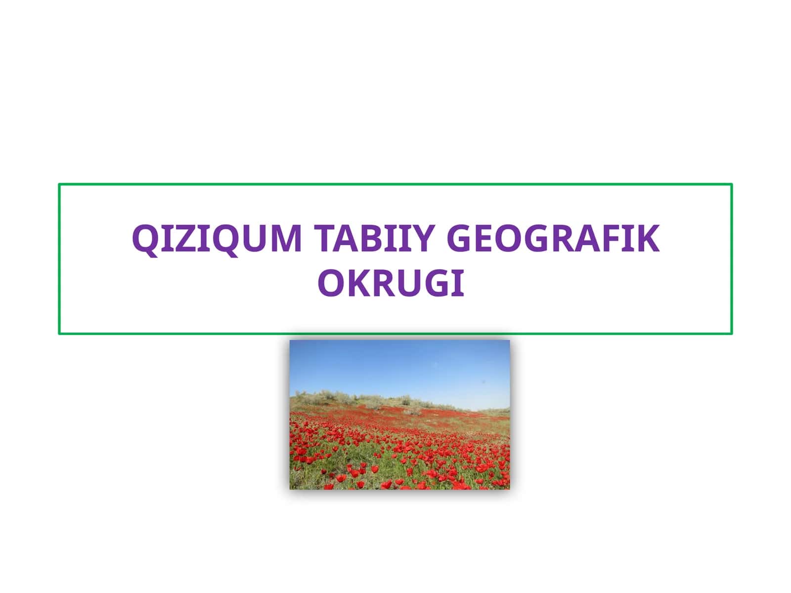 QIZIQUM TABIIY GEOGRAFIK OKRUGI