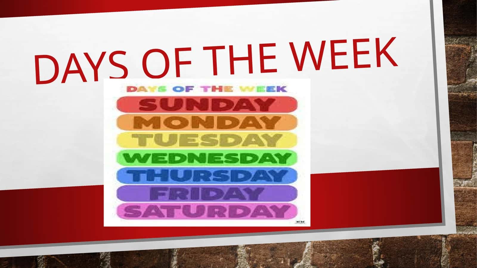 days of the week