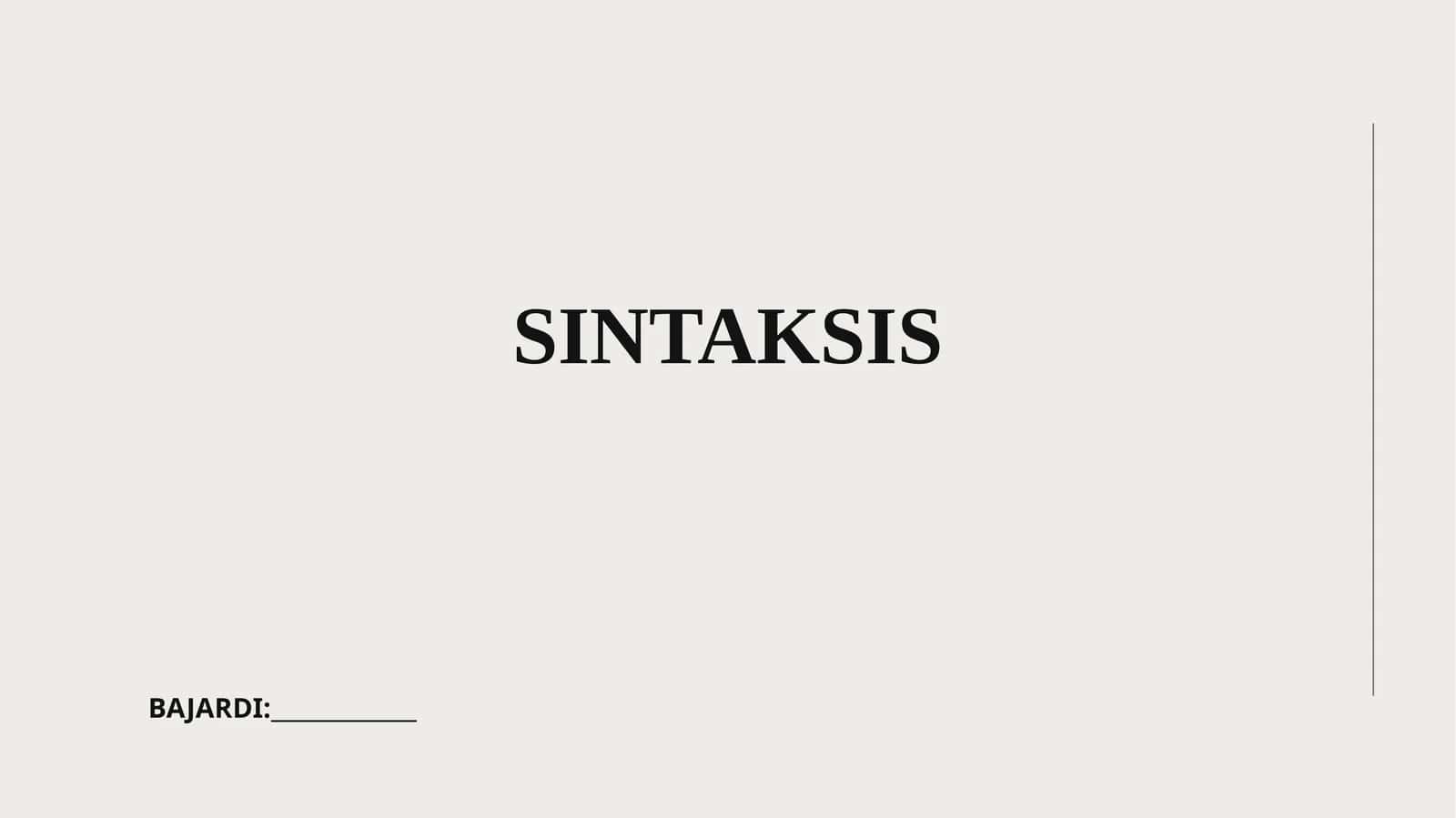 Sintaksis