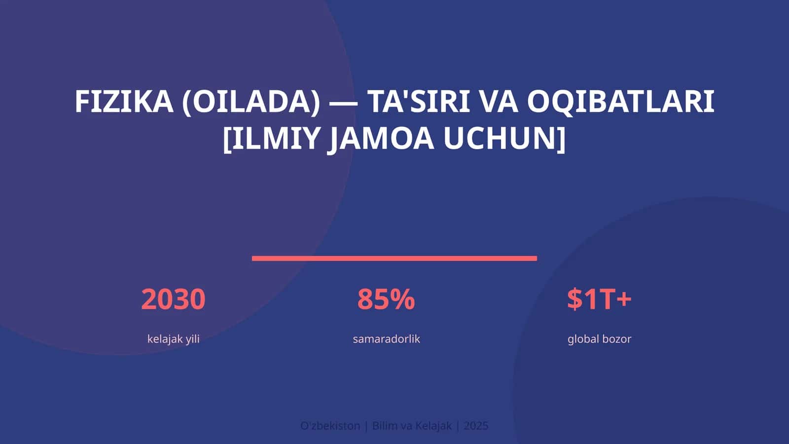 Fizika (oilada) — ta'siri va oqibatlari [ilmiy jamoa uchun]