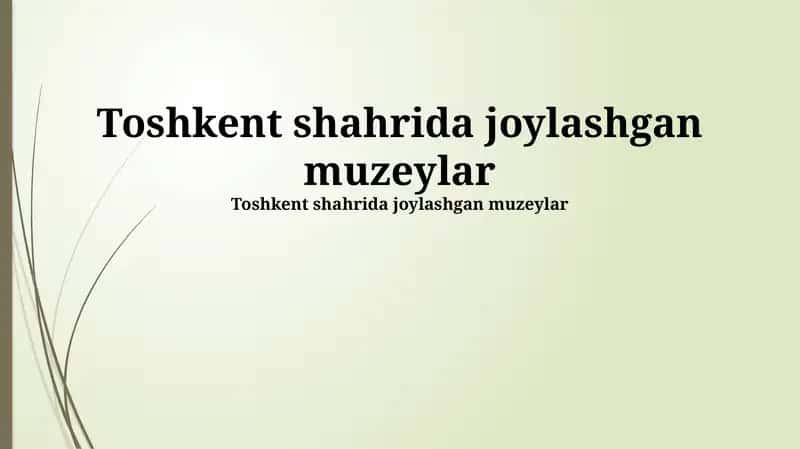 Toshkent Muzeylari: Tarix va Rivojlanish