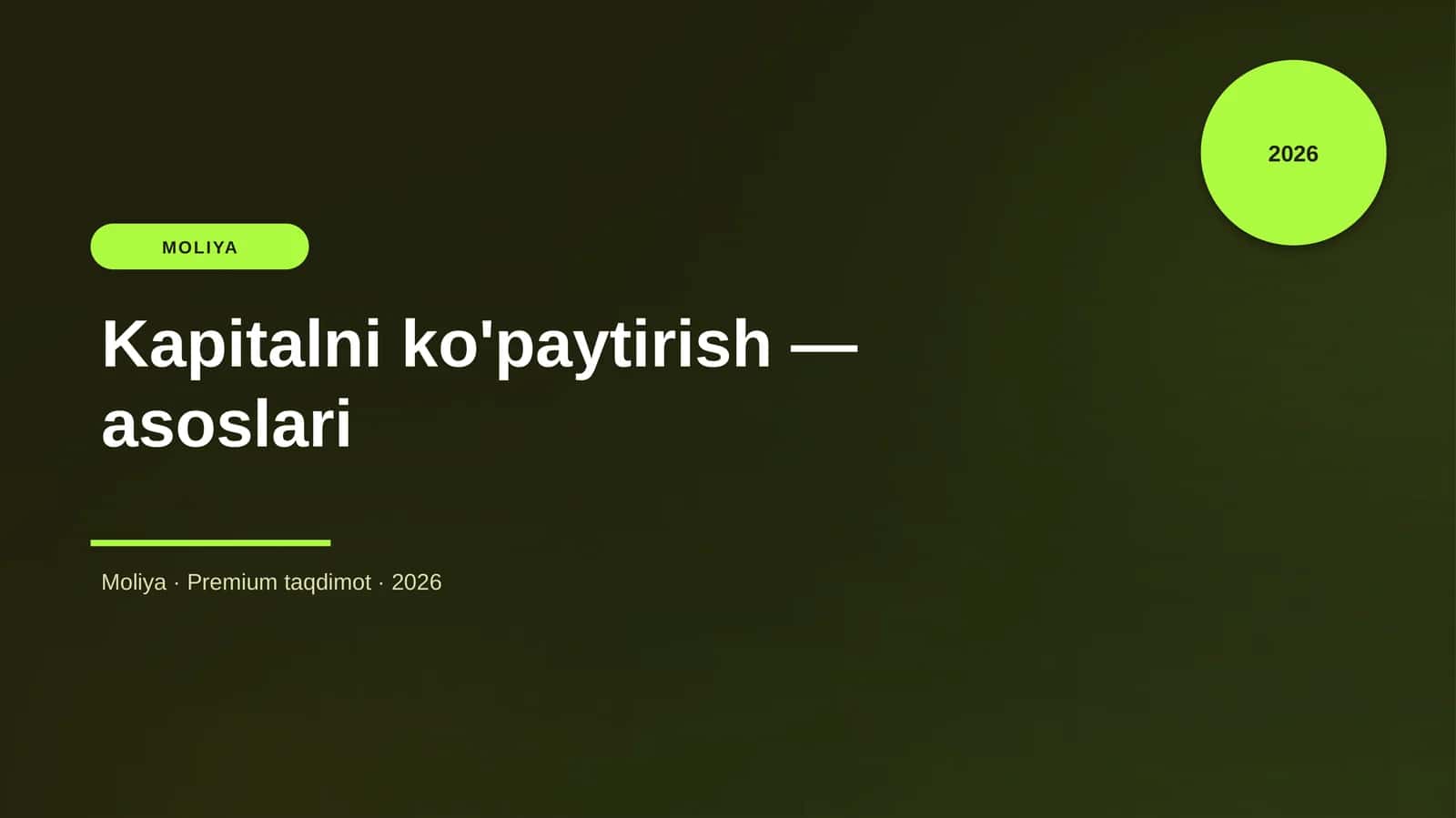 Kapitalni ko'paytirish — asoslari
