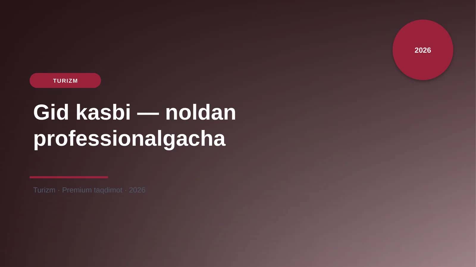 Gid kasbi — noldan professionalgacha