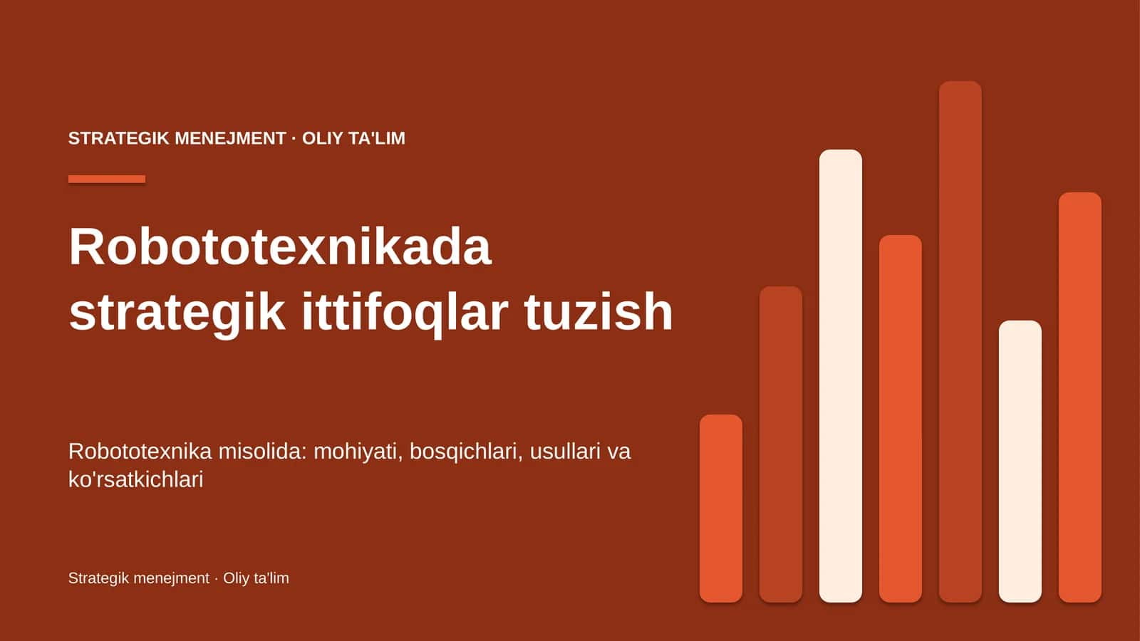 Robototexnikada strategik ittifoqlar tuzish