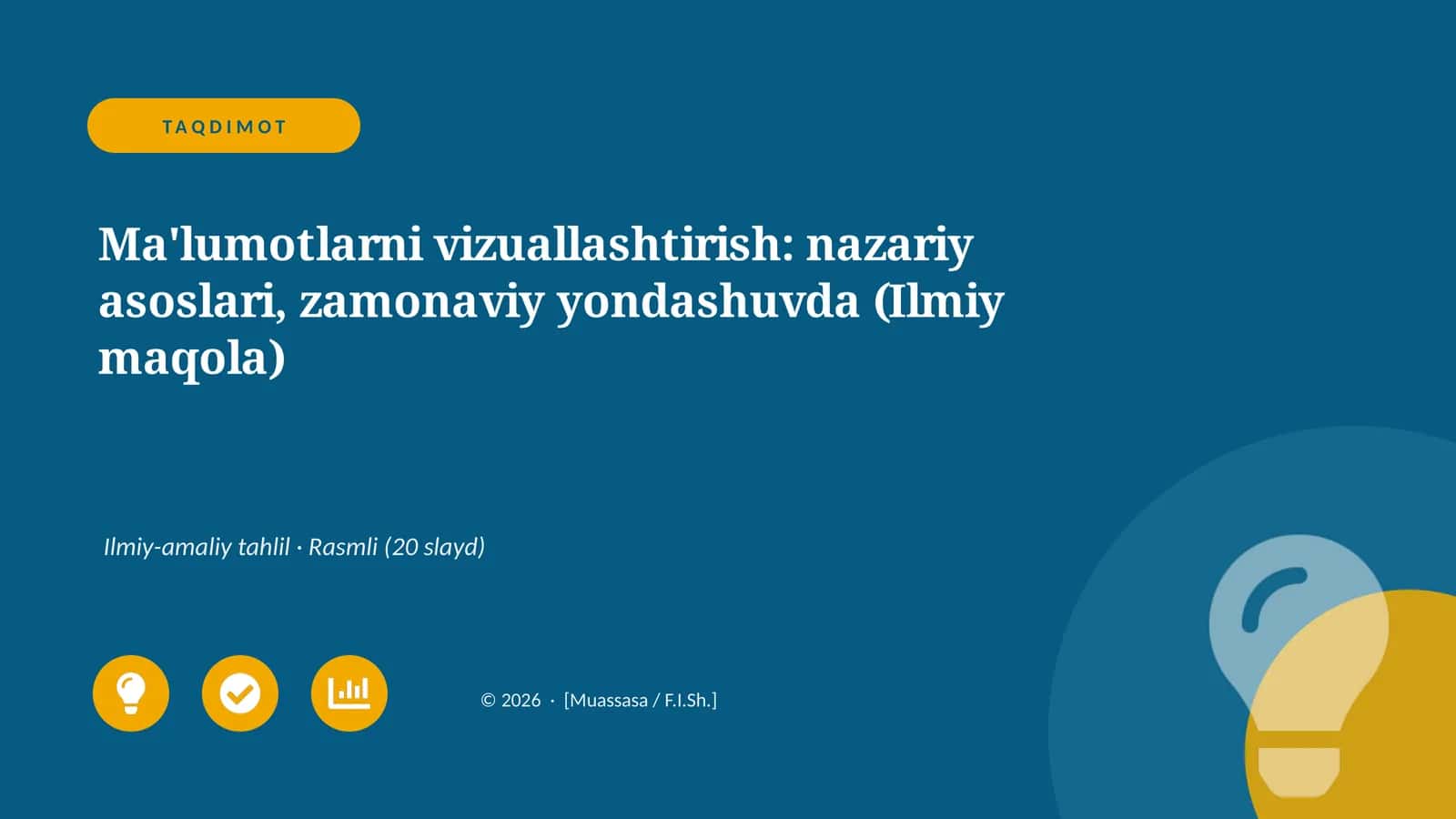 Ma'lumotlarni vizuallashtirish: nazariy asoslari, zamonaviy yondashuvda (Ilmiy maqola)