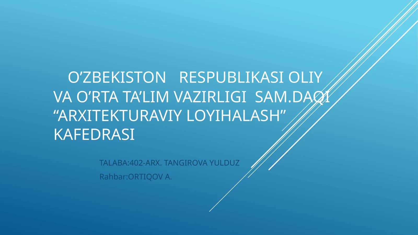 9 QAVATLI TURAR JOY LOYIHASI