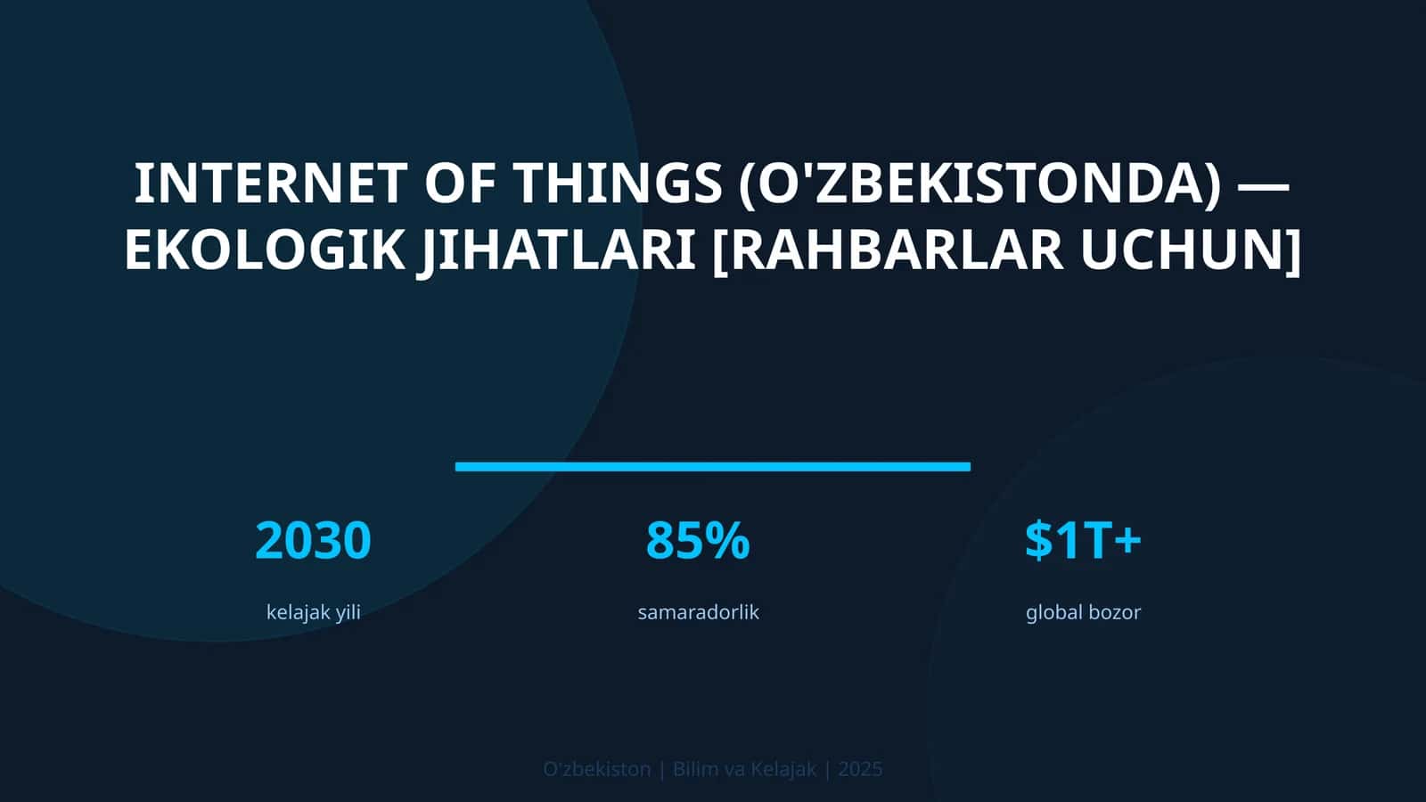 Internet of Things (O'zbekistonda) — ekologik jihatlari [rahbarlar uchun]