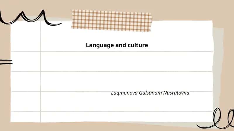 Language and culture