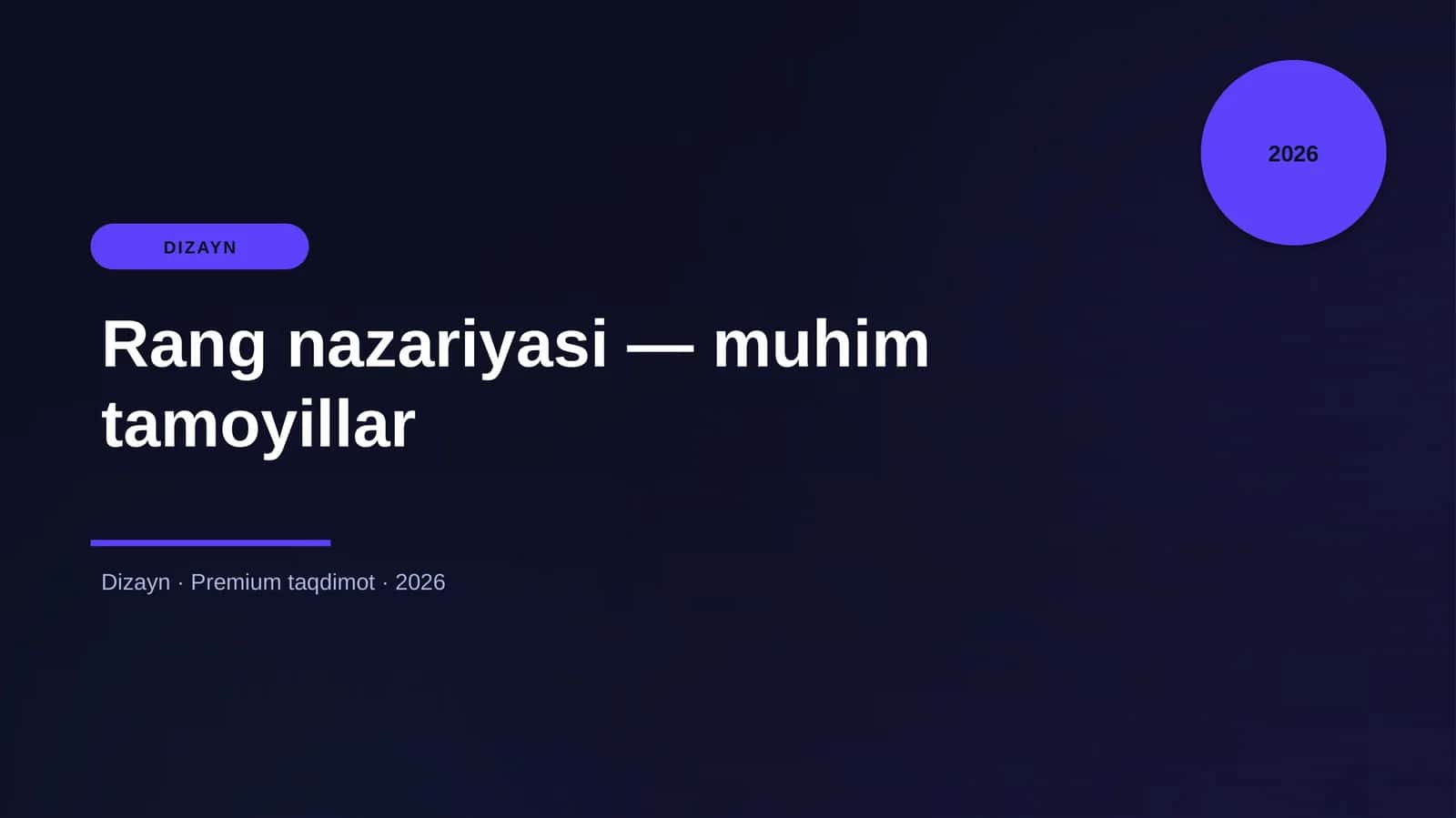 Rang nazariyasi — muhim tamoyillar