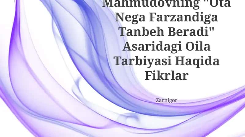Ota Nega Farzandiga Tanbeh Beradi