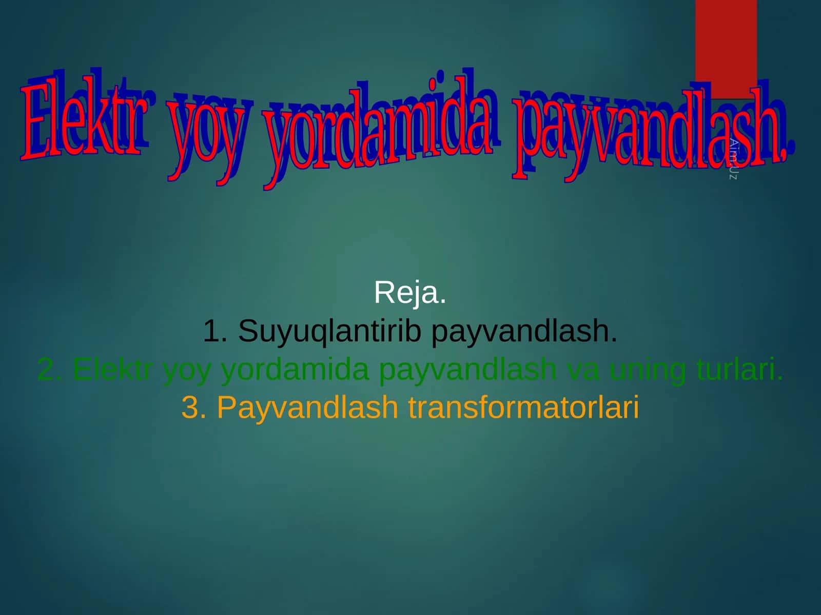 Elеktr  yoy  yordаmidа  pаyvаndlаsh.