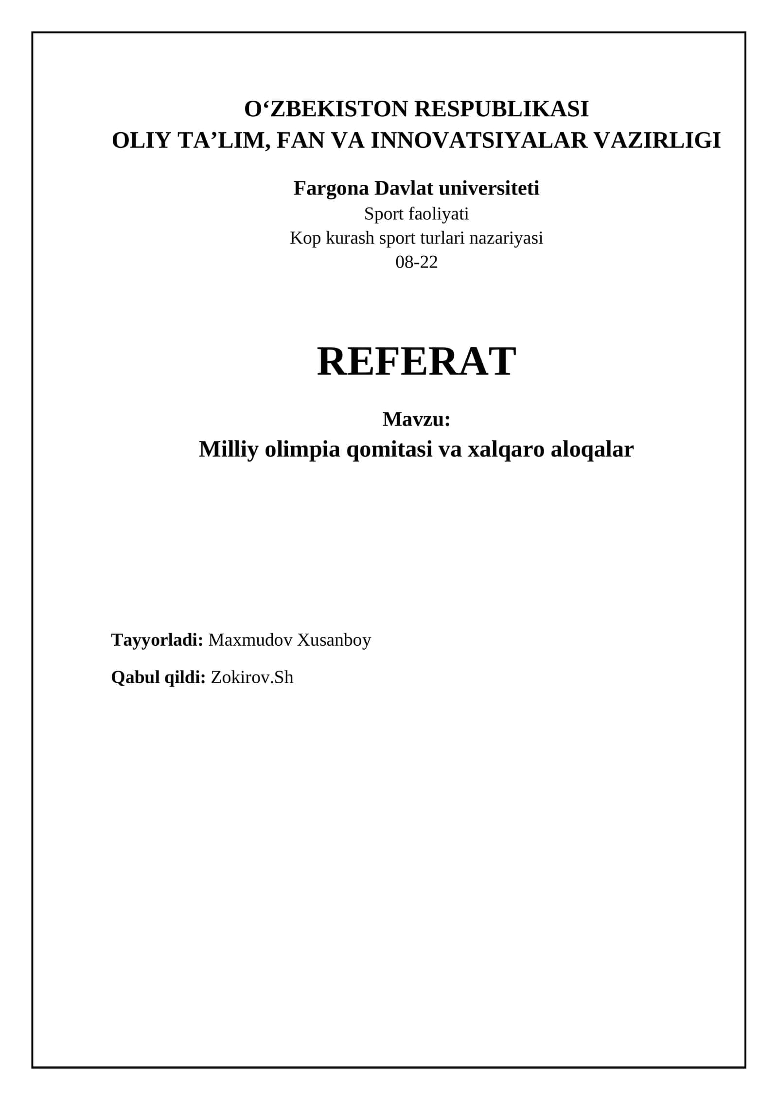 Milliy Olimpiya Qo'mitalari va Xalqaro Hamkorlik
