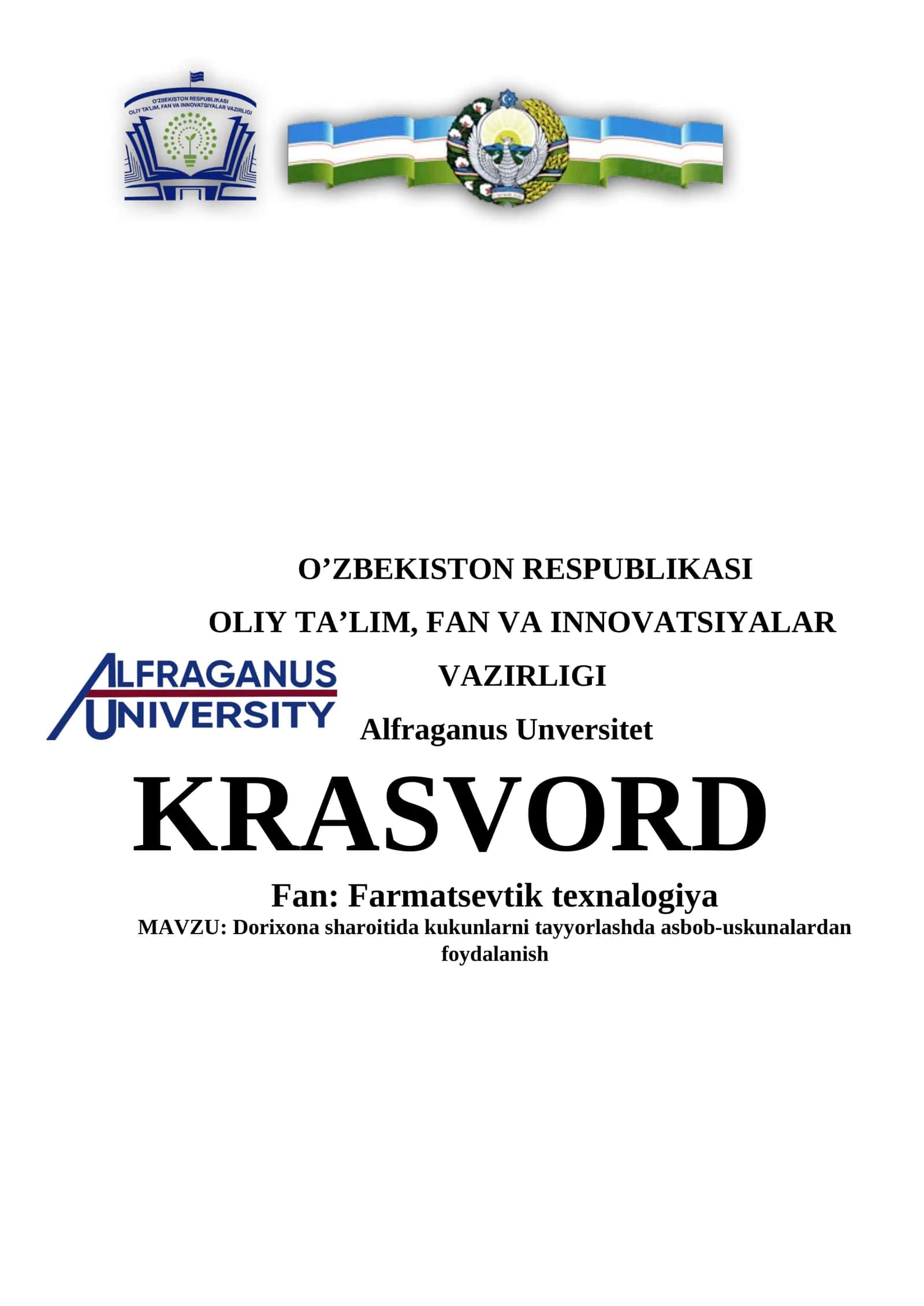 Fan: Farmatsevtik texnologiya