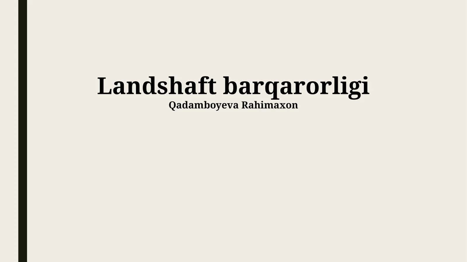 Landshaft barqarorligi