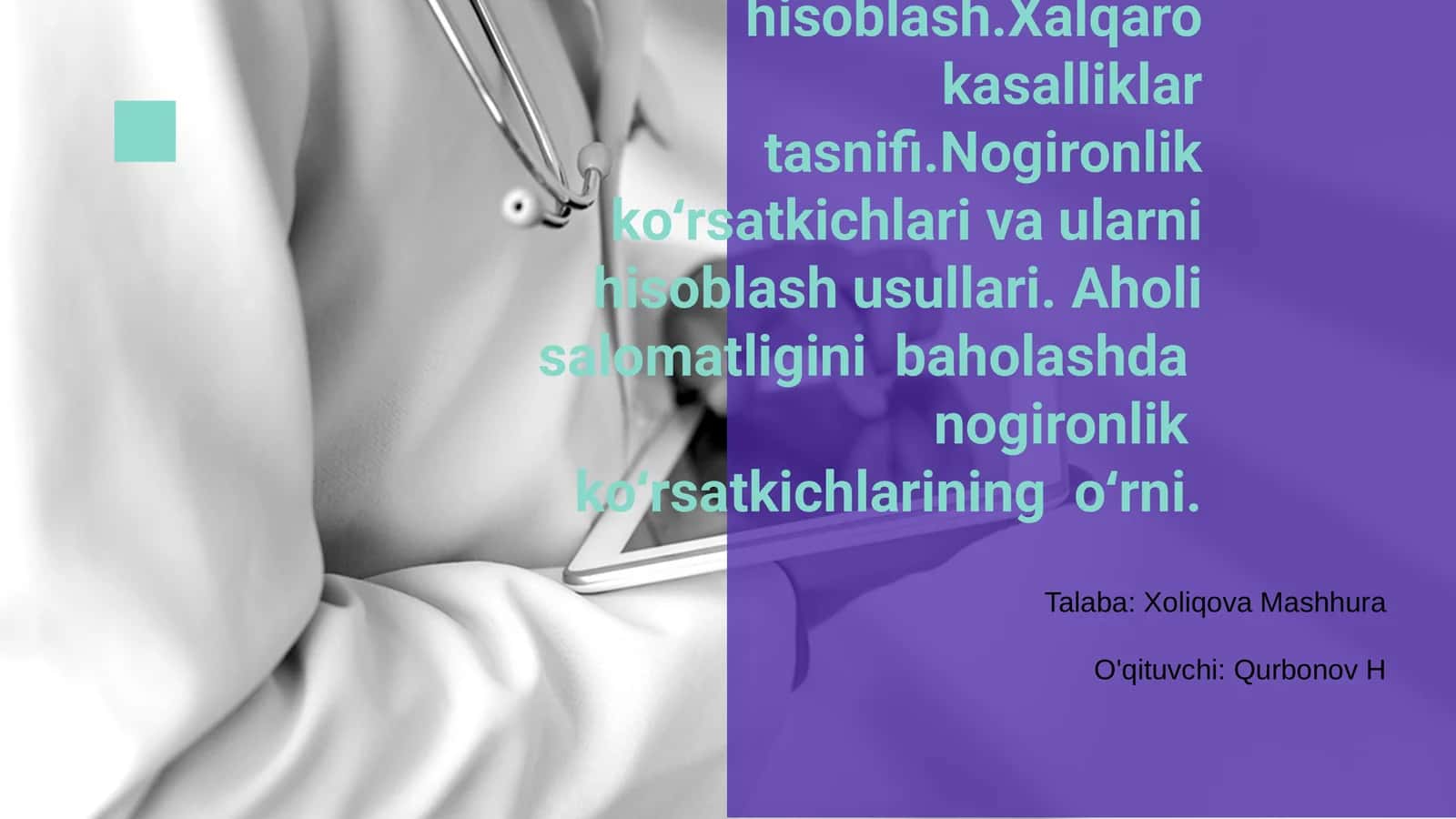 Aholi kasallanishlari ko‘rsatkichlari va hisoblash usullari