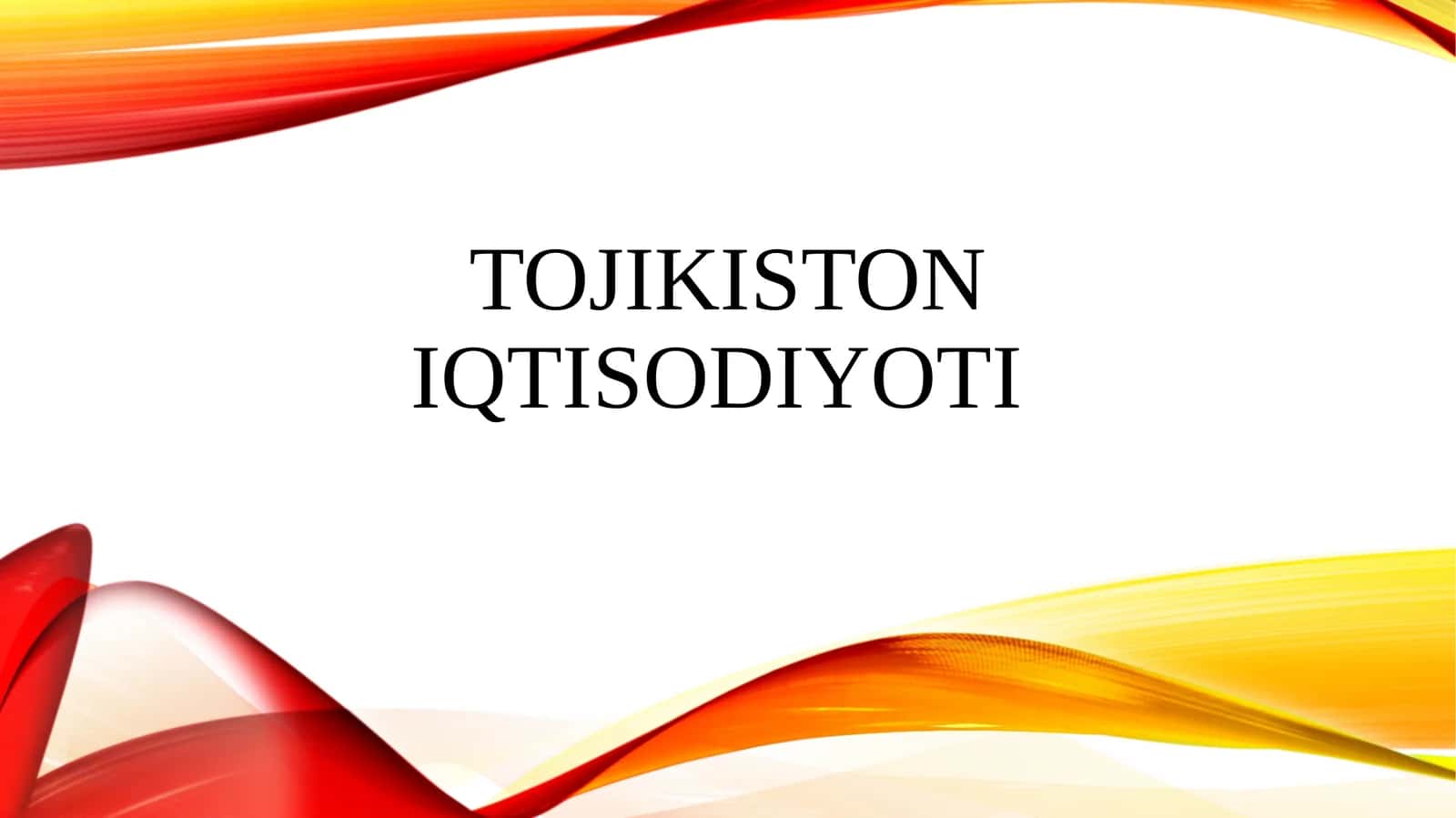 Tojikiston iqtisodiyoti