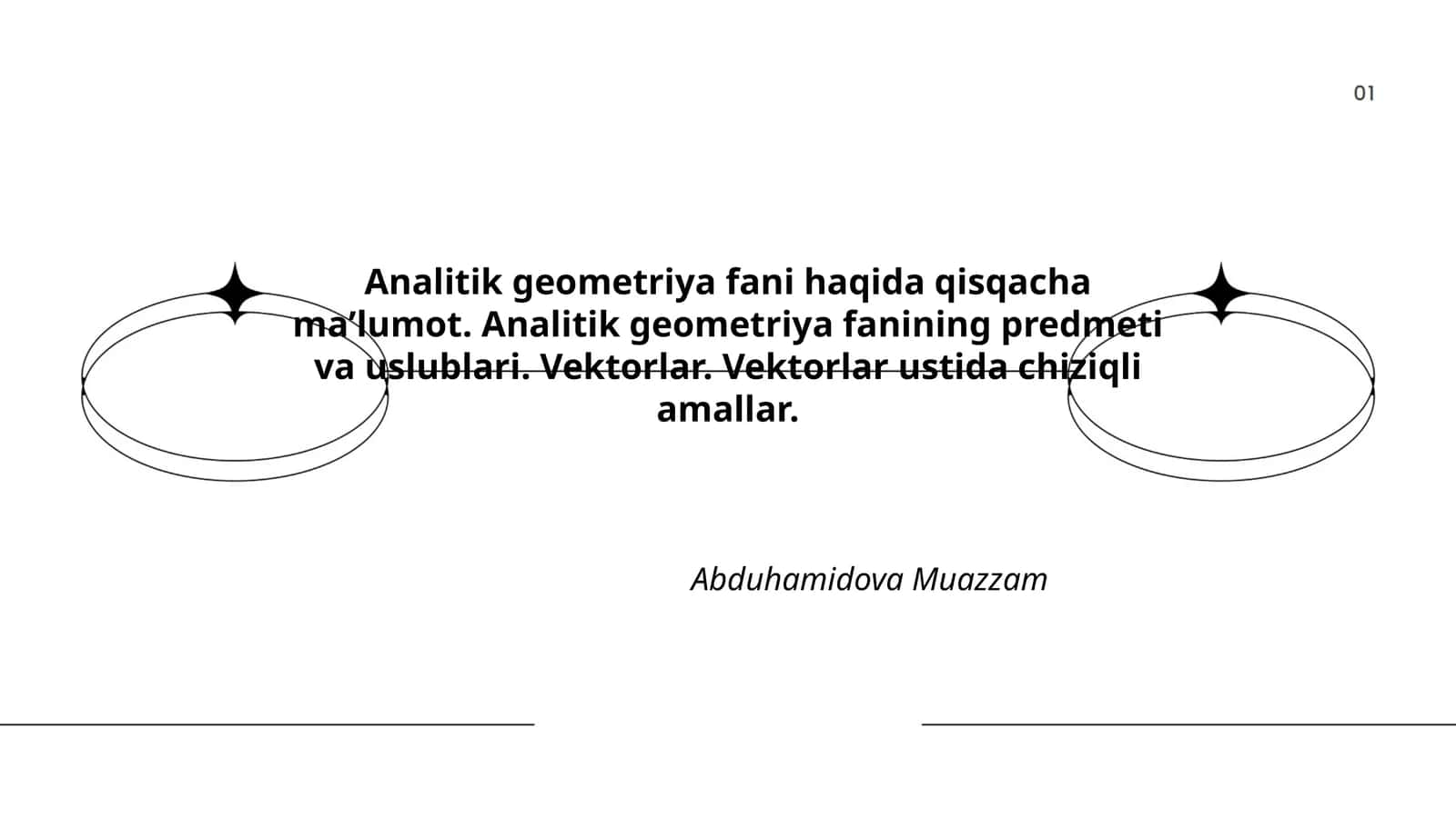 Analitik geometriya fani haqida qisqacha maʼlumot