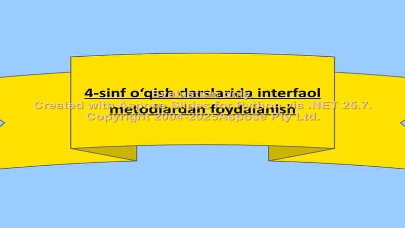 4-sinf o‘qish darslarida interfaol metodlardan foydalanish