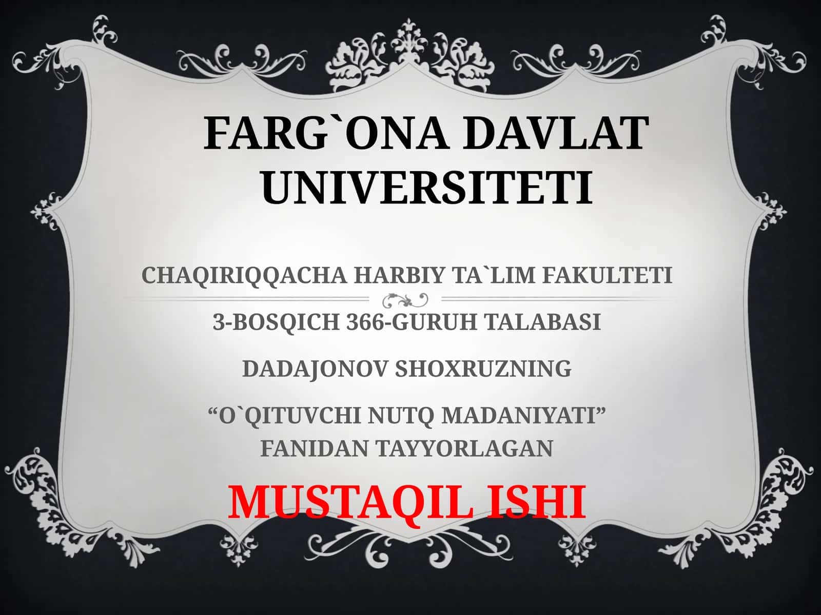 O`QITUVCHI NUTQ MADANIYATI