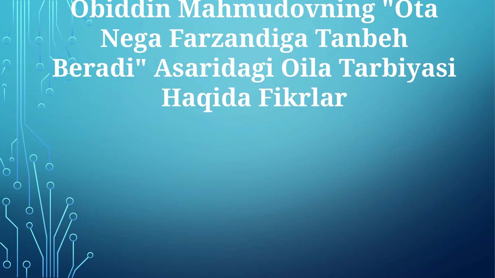 Ota Nega Farzandiga Tanbeh Beradi