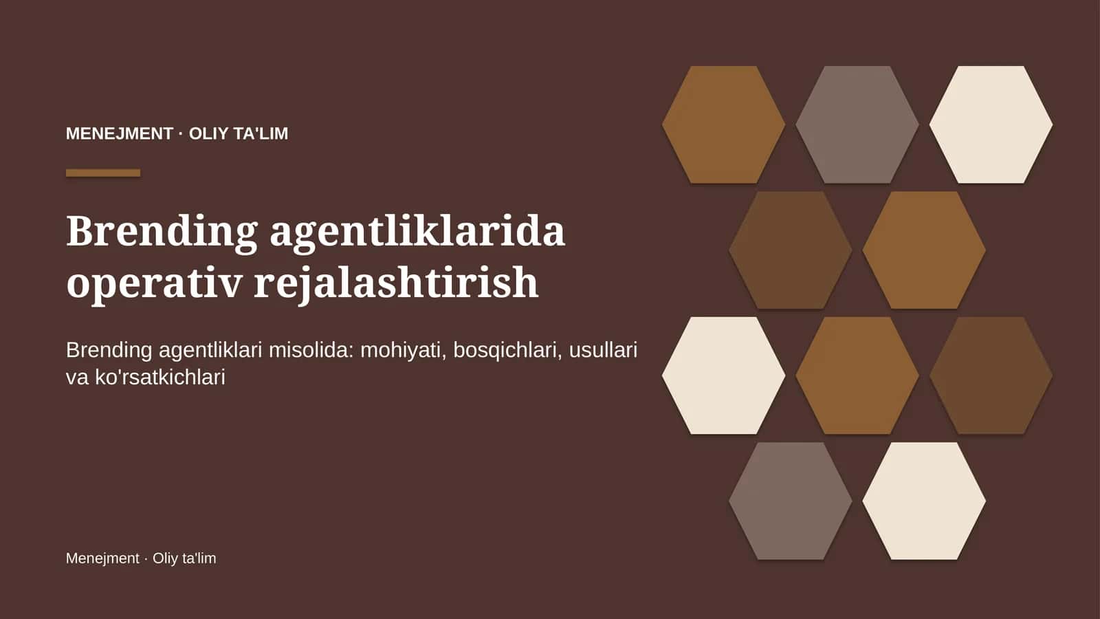 brending agentliklarida operativ rejalashtirish 6780