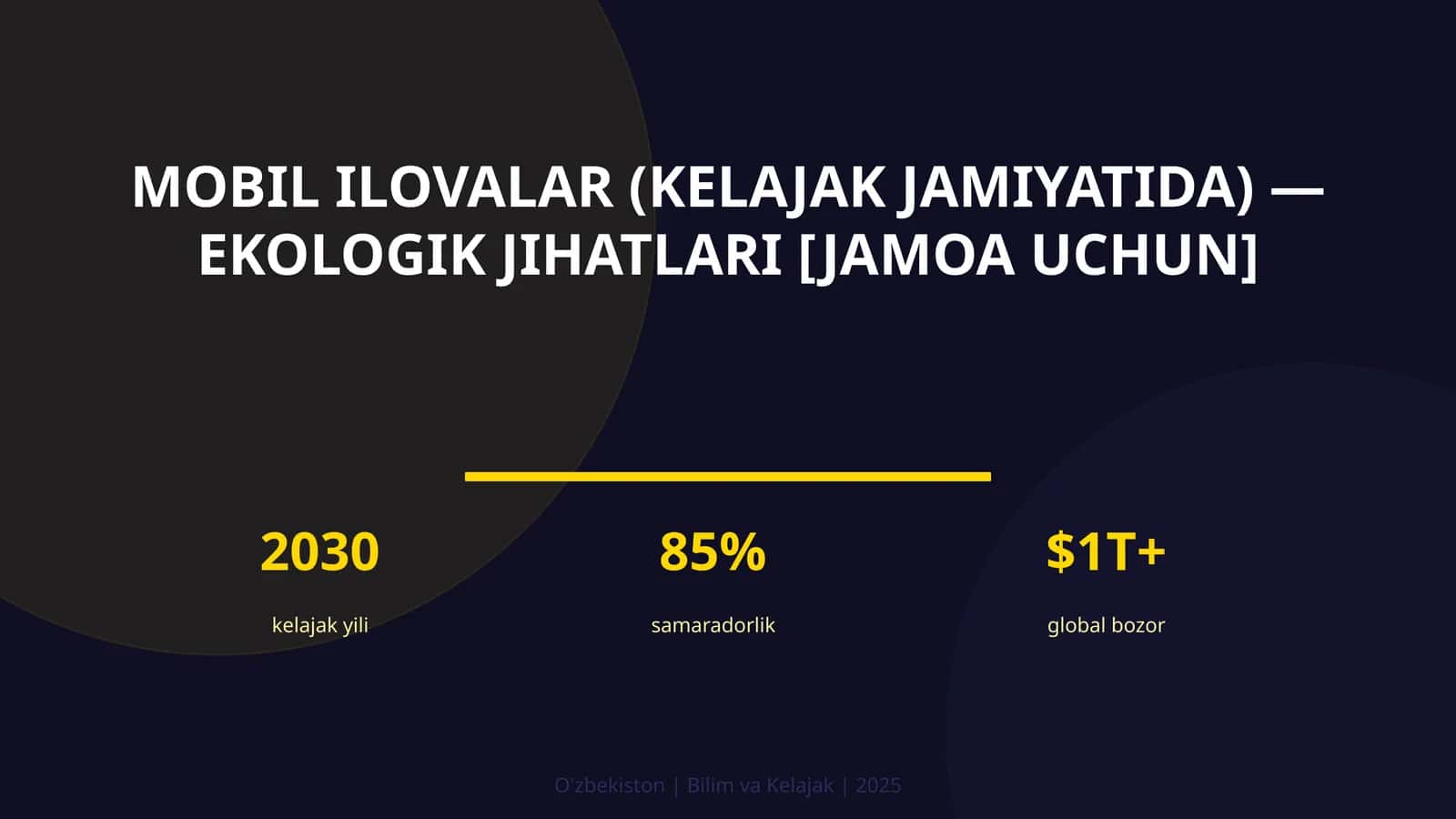 MOBIL ILOVALAR (KELAJAK JAMIYATIDA) — EKOLOGIK JIHATLARI [JAMOA UCHUN]