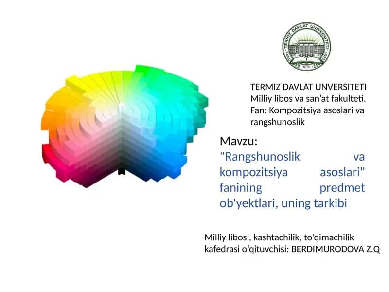 Rangshunoslik va kompozitsiya asoslari
